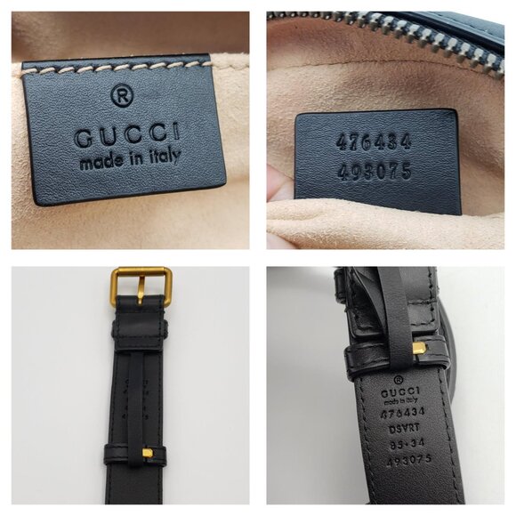 Authentic Gucci GG Marmont Matelassé Belt Bag – Black Leather LC400-030226 - Picture 14 of 16